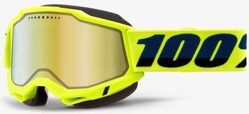 Окуляри 100% ACCURI 2 Snowmobile Goggle [Fluo Yellow], Dual Mirror Gold Lens 50022-00003 фото