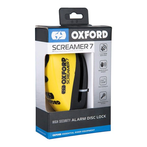 Замок Oxford Screamer 7 Alarm Disc Lock Yellow/Black LK290 фото