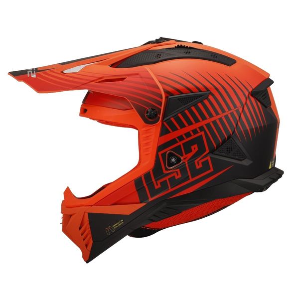 Мотошолом LS2 MX708 Fast 2 Duck Matt Hi-Vis Orange Red (XL) 467082151XL фото