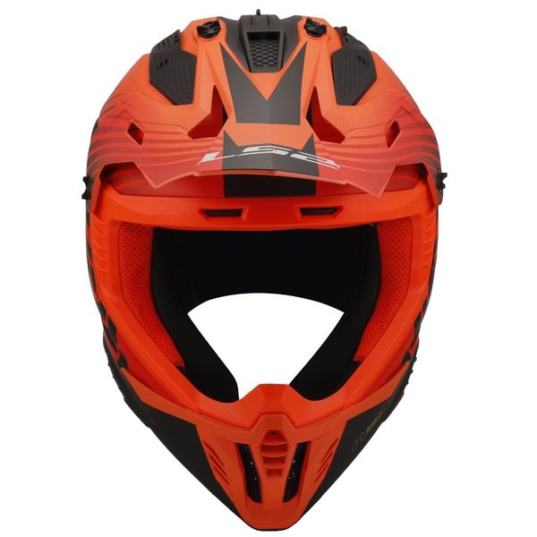 Мотошолом LS2 MX708 Fast 2 Duck Matt Hi-Vis Orange Red (XL) 467082151XL фото