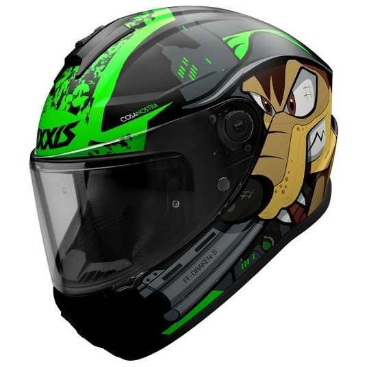 Купить Мотошлем AXXIS DRAKEN S Cosa Nostra B6 Gloss Green XS