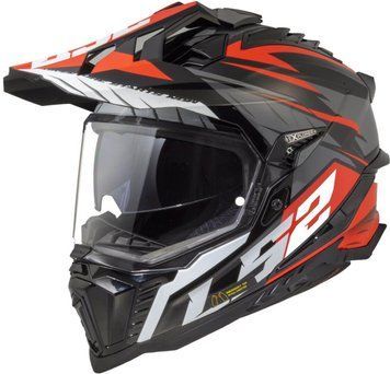 Мотошлем LS2 MX701 Explorer Spire Black Titanium Red (L) 467012232L фото