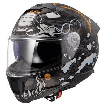 Мотошолом LS2 FF808 Stream 2 Dragontiger Matt Black Grey (S) 168083385S фото
