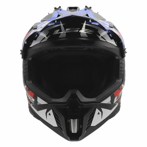 Мотошолом LS2 MX708 Fast 2 Grotesk White Blue Red 3XL 4670823323XL фото