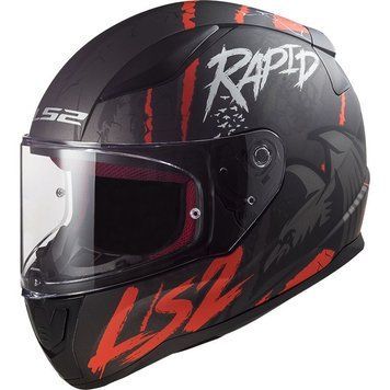Шлем LS2 FF353 Rapid Raven Matt Black White Red XL 103536432XL фото
