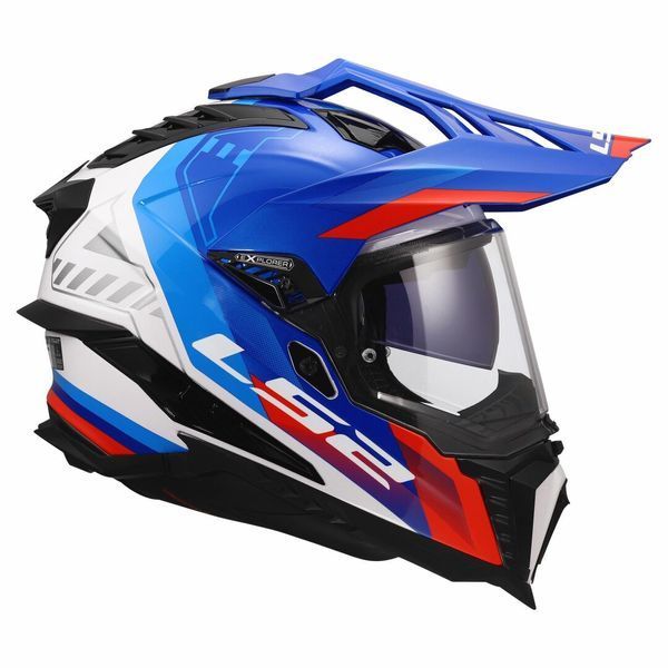 Мотошлем LS2 MX701 Explorer Hexa White Blue Red 3XL 4670123263XL фото