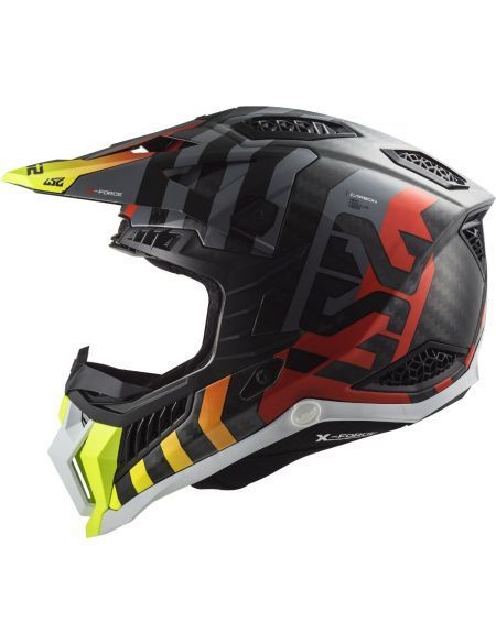 Мотошлем LS2 MX703 C X-Force Barrier Hi-Viz Yellow Red (M) 467032132M фото