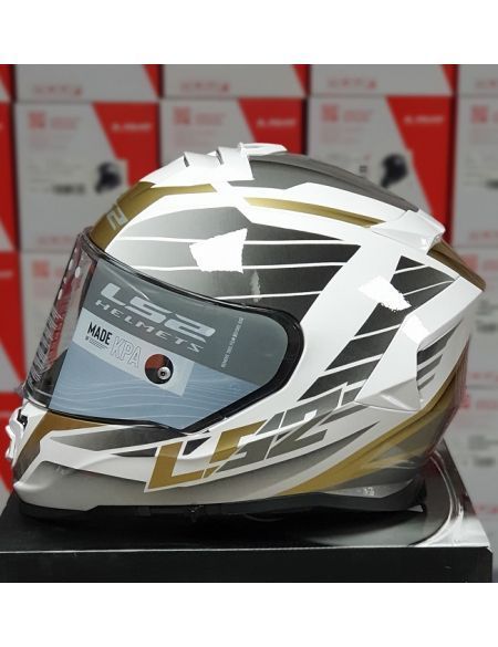 Шлем LS2 FF800 Storm Nerve White Antique Gold XXL 108002043XXL фото