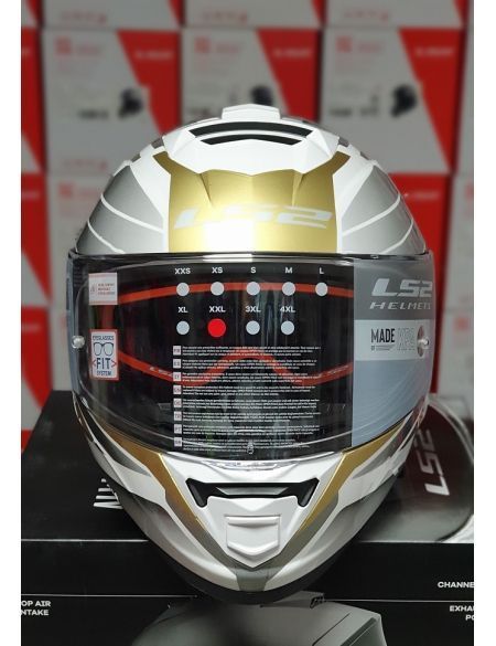 Шлем LS2 FF800 Storm Nerve White Antique Gold XXL 108002043XXL фото