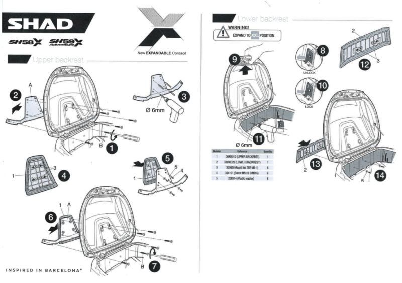 Спинка для кофра SHAD SH58X SH59X 000003854 фото