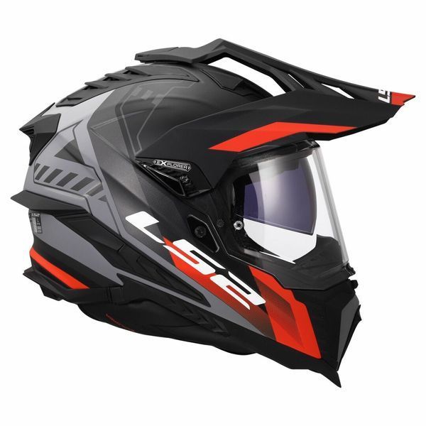 Мотошолом LS2 MX701 Explorer Hexa Black Red Grey 3XL 4670123113XL фото
