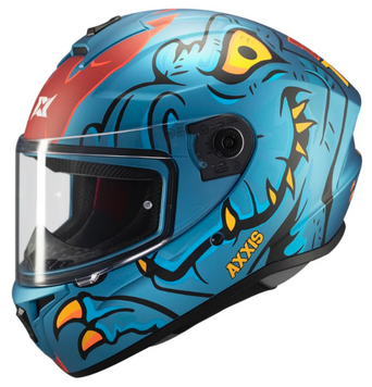 Мотошлем AXXIS DRAKEN S Dinotoon C7 Matt Blue L 4341A822736 фото