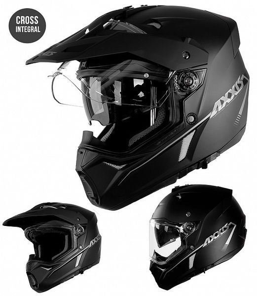 Мотошолом AXXIS WOLF DS Solid Matt Black M 000004526_3 фото