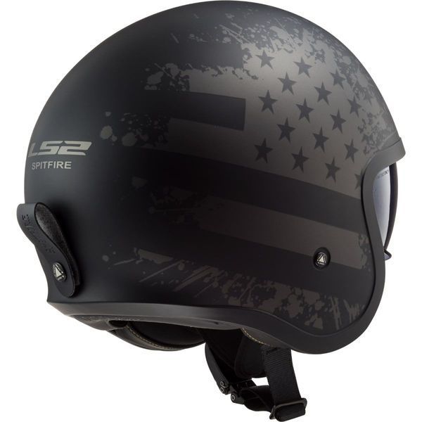Шолом LS2 OF599 Spitfire 2 Matt Black Flag 3XL 3659926113XL фото