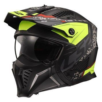 Шлем LS2 OF606 Drifter Devor Matt Black Hi-Vis Yellow L 366062254L фото