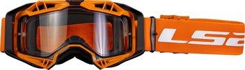 LS2 Aura Enduro Series Goggle Black Hi-Vis Orange with Clear Visor 7201003052 фото