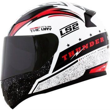 Шлем LS2 FF353 Rapid Thunder Gloss White Black Red XXL 103533058XXL фото