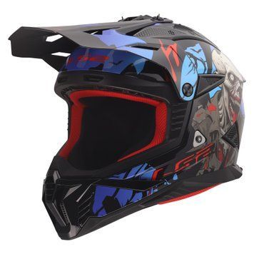 Мотошлем LS2 MX708 FAST II ZOMBIE II BLACK RED BLUE-06 S 467082426S фото