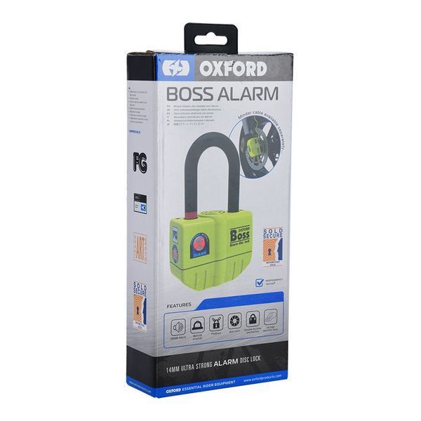 Замок Oxford Boss Alarm 14mm Disc Lock Yellow OF3 фото