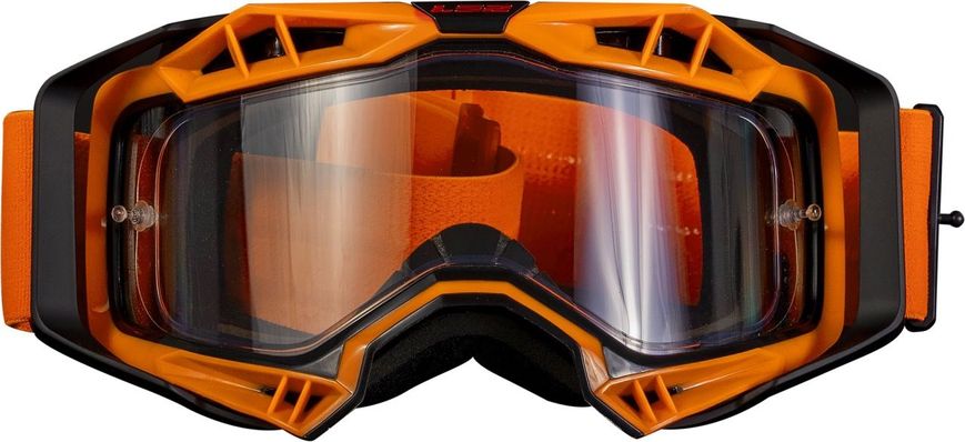 LS2 Aura Enduro Series Goggle Black Hi-Vis Orange with Clear Visor 7201003052 фото