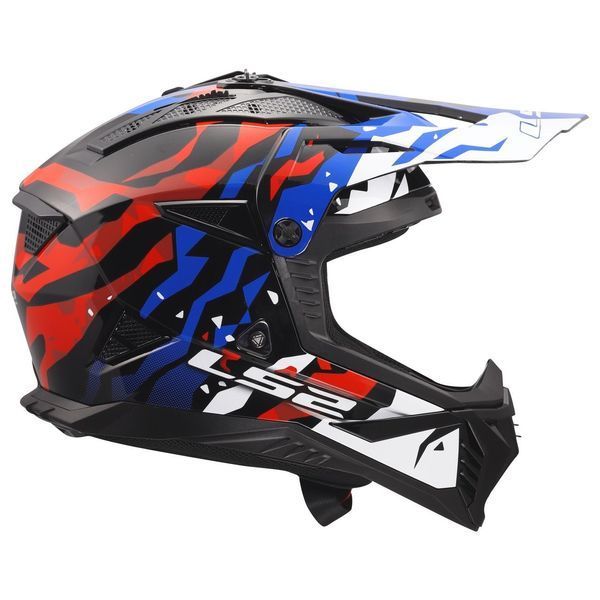 Мотошолом LS2 MX708 Fast 2 Grotesk White Blue Red 3XL 4670823323XL фото