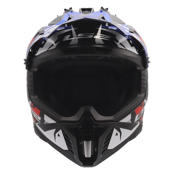 Мотошолом LS2 MX708 Fast 2 Grotesk White Blue Red 3XL 4670823323XL фото