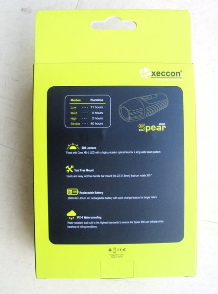 Вело фара Xeccon Spear 600 USB xec-spear-600 фото