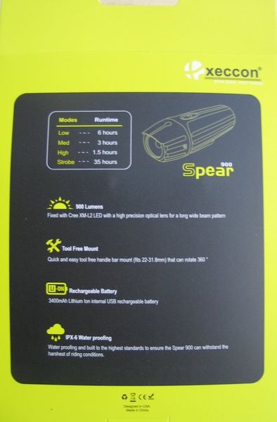 Вело фара Xeccon Spear 900 USB xec-spear-900 фото