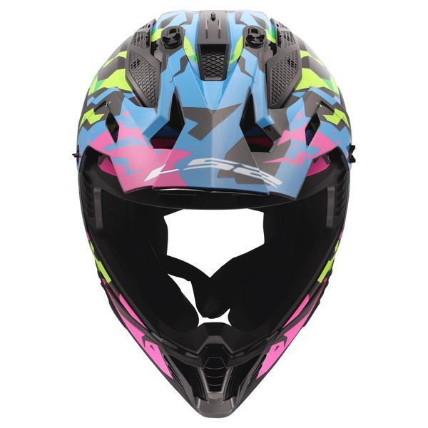 Мотошлем LS2 MX708 Fast 2 Grotesk Blue Pink Green 3XL 4670823543XL фото