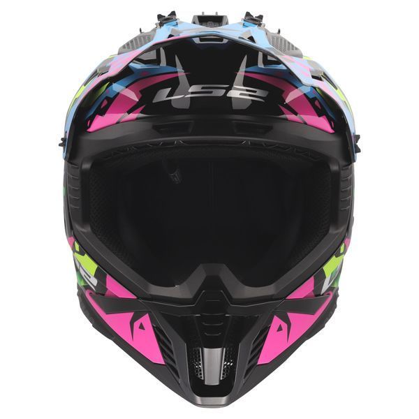 Мотошлем LS2 MX708 Fast 2 Grotesk Blue Pink Green 3XL 4670823543XL фото