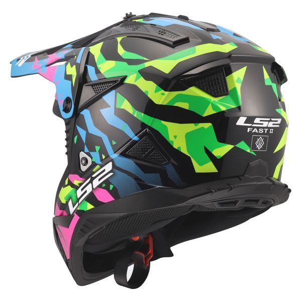 Мотошлем LS2 MX708 Fast 2 Grotesk Blue Pink Green 3XL 4670823543XL фото