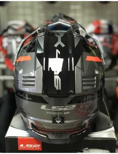 Купити Мотошолом LS2 MX436 PIONEER EVO KNIGHT TITANIUM ORANGE XS в