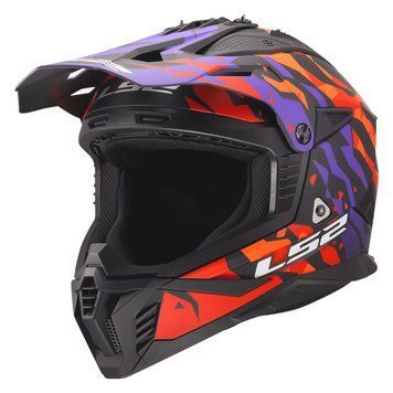 Мотошлем LS2 MX708 FAST II GROTESK MATT PURPLE ORANGE-06 S 467082351S фото
