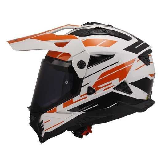 Купити Мотошолом LS2 MX702 Pioneer 2 Namib White Orange (S) в