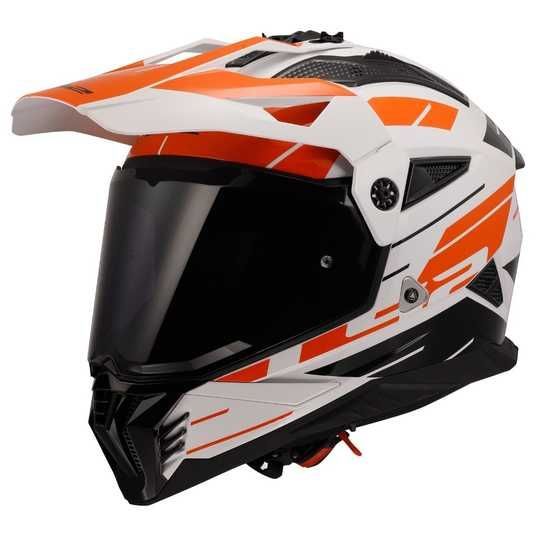 Купить Мотошлем LS2 MX702 Pioneer 2 Namib White Orange (S