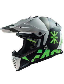 Мотошлем LS2 MX437 Fast Evo Heavy Black White 404374215S фото