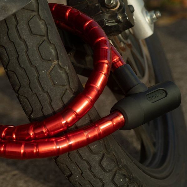 Трос Oxford Barrier Armoured Cable 1.4m x 25mm Red LK137 фото