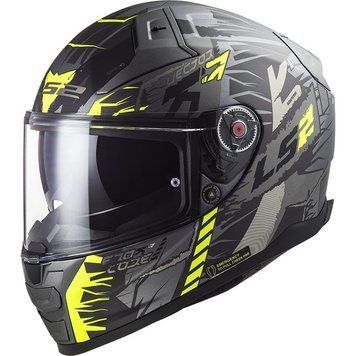 Шлем LS2 FF811 Vector 2 Techbot Matt Titanium Hi-Vis Yellow XL 168112253XL фото