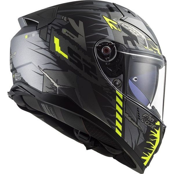 Шлем LS2 FF811 Vector 2 Techbot Matt Titanium Hi-Vis Yellow XL 168112253XL фото
