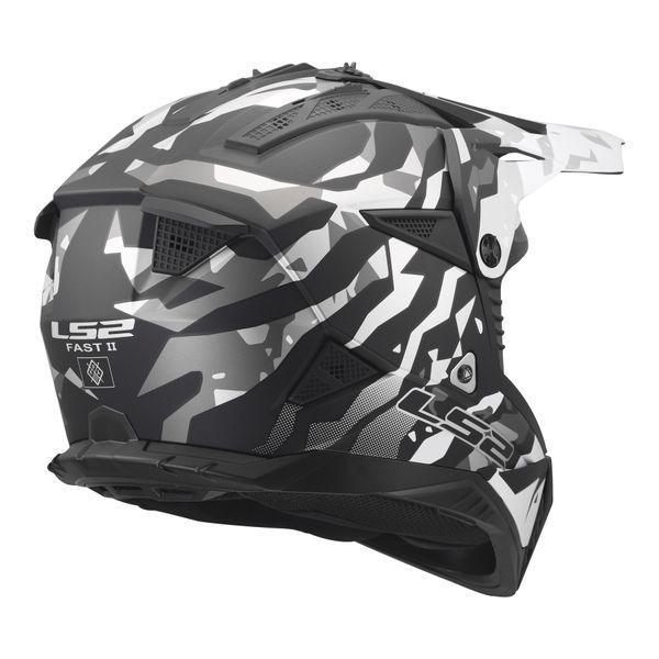 Мотошлем LS2 MX708 FAST II GROTESK MATT BLACK GREY-06 S 467082307S фото