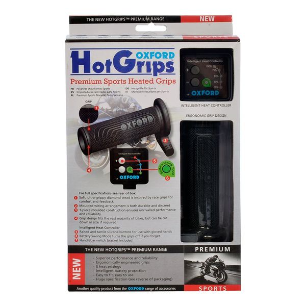 Підігрів керма Oxford Hotgrips Premium Sports with v8 switch OF692 фото