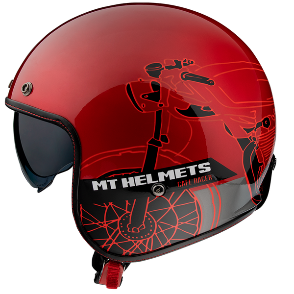 Мотошолом MT LE MANS 2 SV Cafe Racer B5 Matt Red L 000003996_2 фото