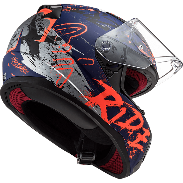 Шлем LS2 FF353 Rapid Naughty Matt Blue Fluo Orange XXL 103534150XXL фото