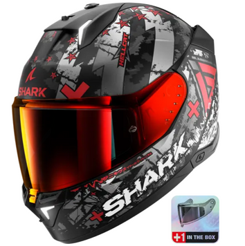 Мотошолом SHARK SKWAL i3 HELLCAT Matt Black Grey Red M HE0829EKURM фото