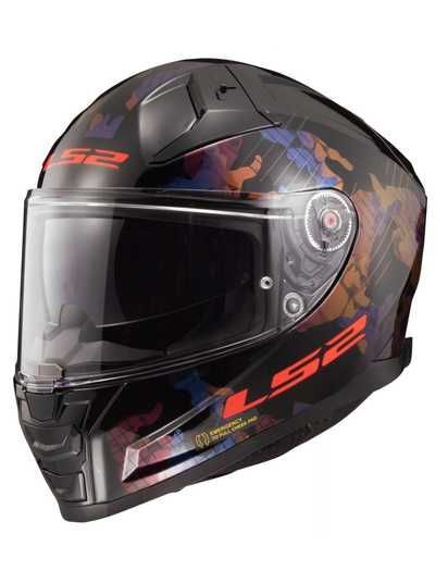 Купить Шлем LS2 FF811 Vector 2 Kamo Gloss Black Blue M 168112623M