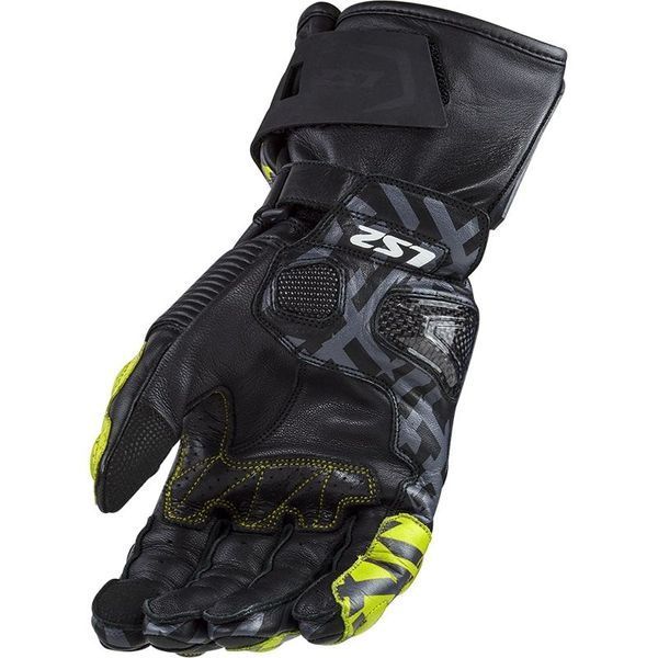 Моторукавички LS2 Feng Racing Gloves Black Hi-Vis Yellow 70109R0154XL фото
