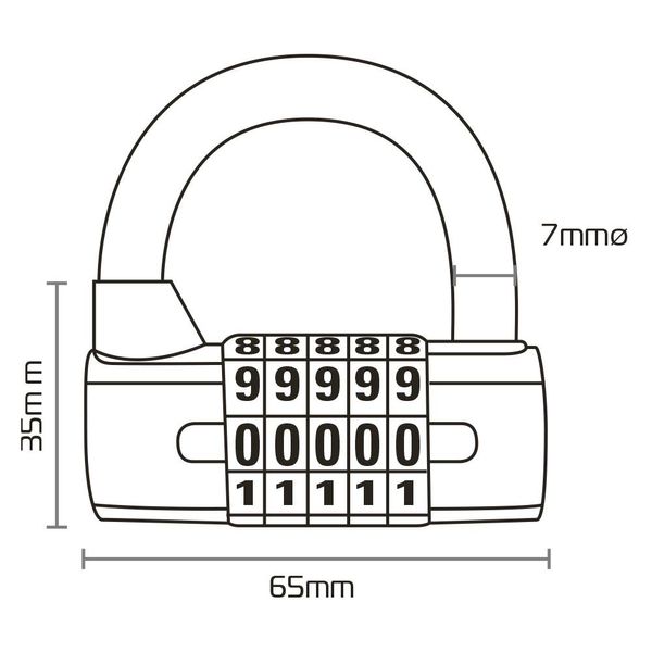 Замок Oxford 5-digit combination padlock LK102 фото